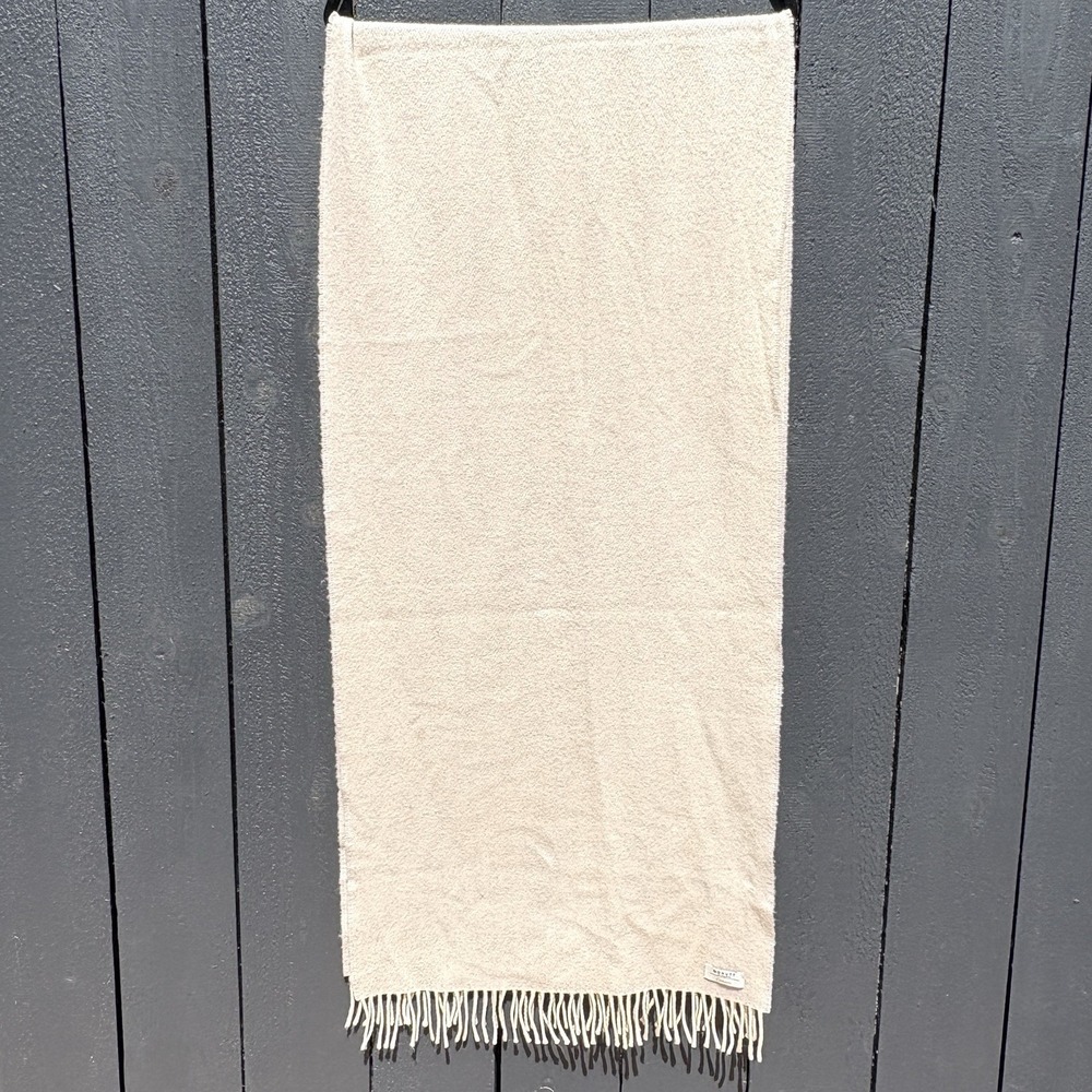 McNutt Of Donegal Cashmere Scarf 18.5X80 Minimalist Preppy Fringe Money Ireland